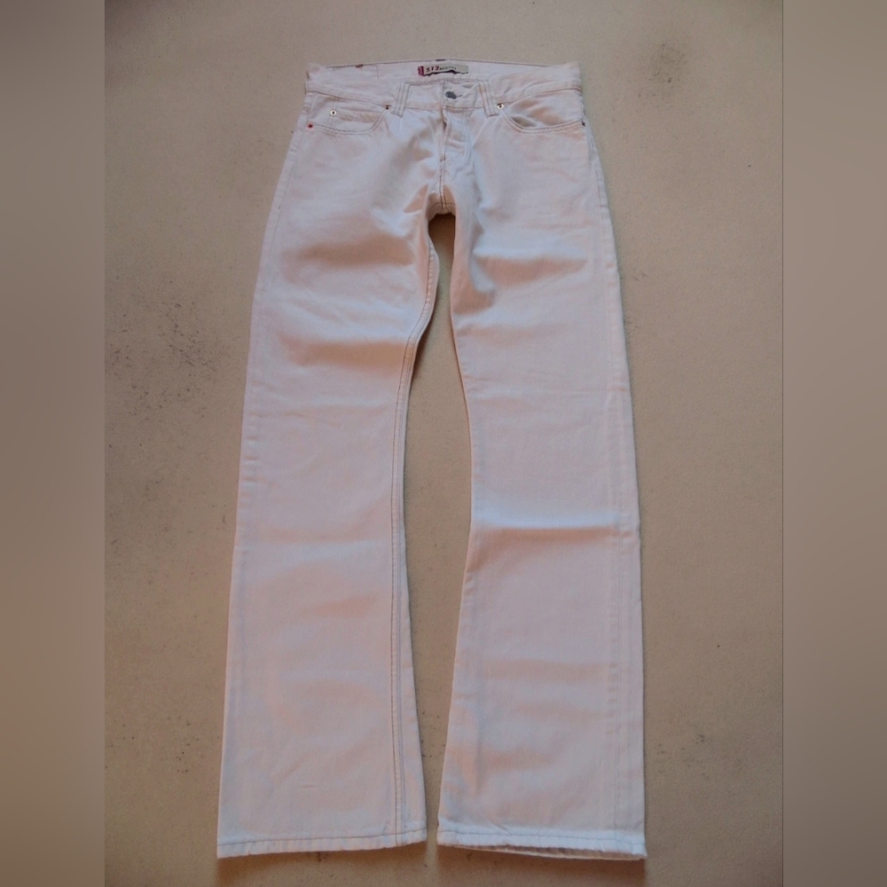 Levi 512 Boot Cut White Jeans